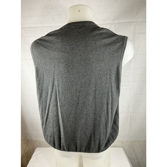 IZOD Sweater Vest Mens 2XLT Pullover Sleeveless Embroidered Logo Cotton Gray - Picture 3 of 4